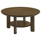 Ottowa Brown 36-inch Round Wood Cocktail Coffee Table by Coaster at Eve Furniture
