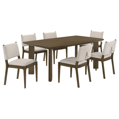 Ottowa Brown 7-Piece Rectangular Wood Dining Room Set by Coaster at Eve Furniture