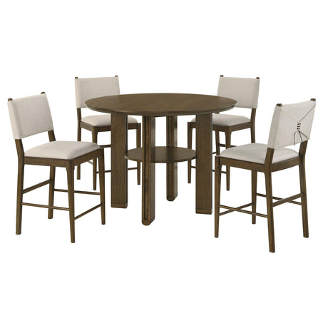 Ottowa Brown Round Wood Counter Height Dining Room Set by Coaster at Eve Furniture