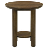 Ottowa Brown Round Wood Side End Table with Shelf by Coaster at Eve Furniture