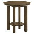 Ottowa Brown Round Wood Side End Table with Shelf by Coaster at Eve Furniture