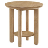 Ottowa Light Oak 2-Piece Round Wood Coffee Table Set by Coaster at Eve Furniture
