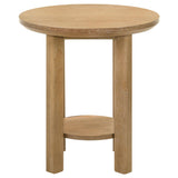 Ottowa Light Oak 2-Piece Round Wood Coffee Table Set by Coaster at Eve Furniture