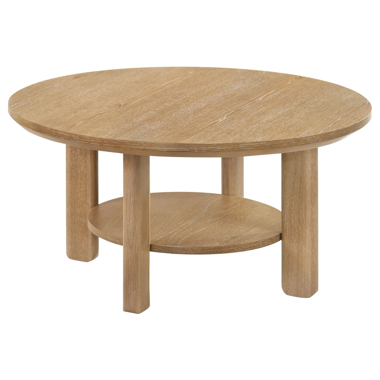 Ottowa Light Oak 3-Piece Round Wood Coffee Table Set by Coaster at Eve Furniture