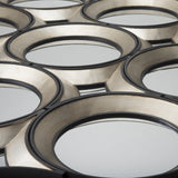 Ovallas Round Champagne Wood Frame Mirror by Mercana at Eve Furniture