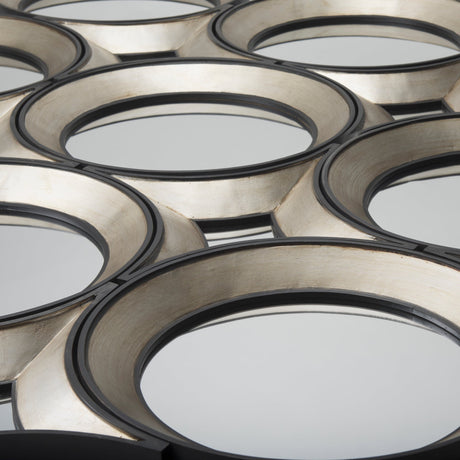 Ovallas Round Champagne Wood Frame Mirror by Mercana at Eve Furniture
