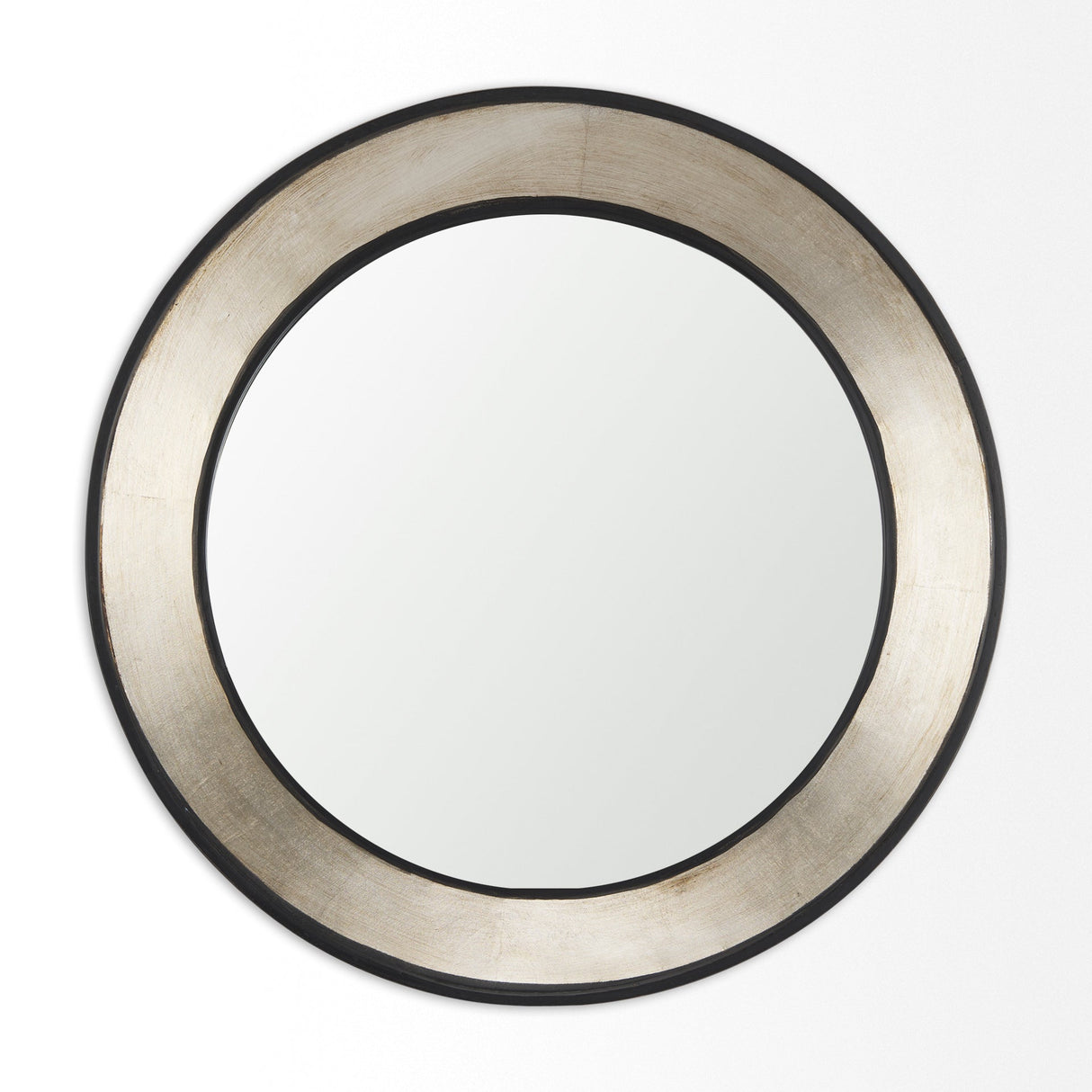 Ovallas Round Champagne Wood Frame Mirror by Mercana at Eve Furniture