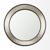 Ovallas Round Champagne Wood Frame Mirror by Mercana at Eve Furniture