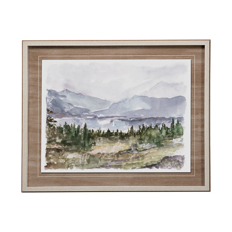 Overcast Reservoir II by Ethan Harper Hand Embellished Textured Framed Art Print Matted under Glass by Mercana at Eve Furniture
