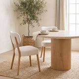 Owen Dining Chair W/ Medium Brown Wood and Beige Fabric, Set of 2 by Mercana at Eve Furniture