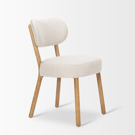 Owen Dining Chair W/ Medium Brown Wood and Beige Fabric, Set of 2 by Mercana at Eve Furniture