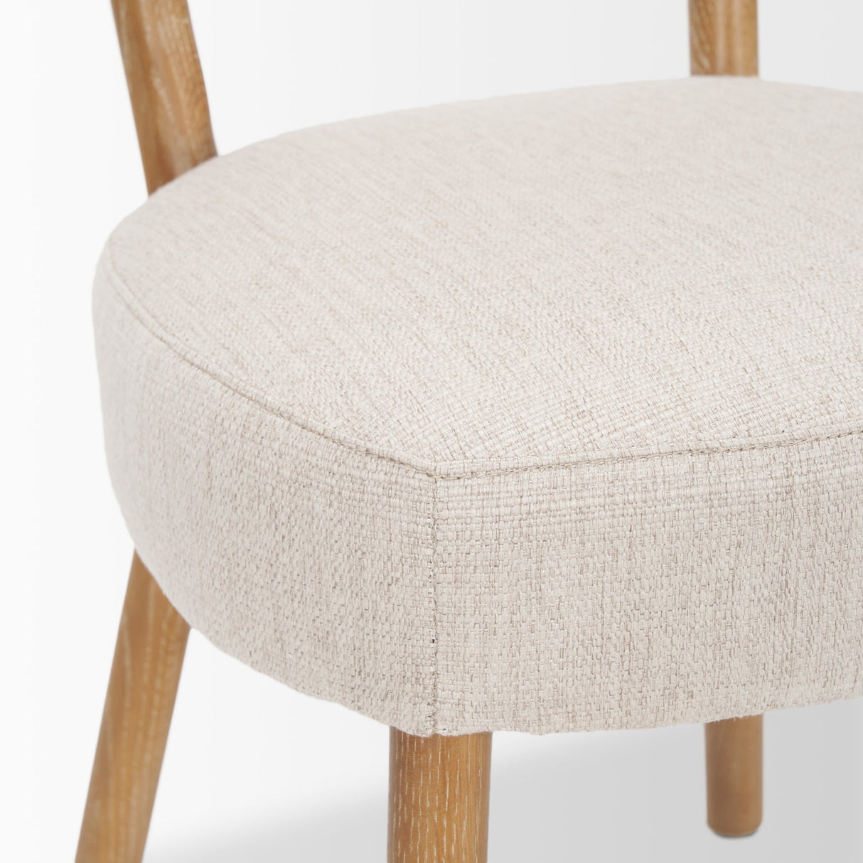 Owen Dining Chair W/ Medium Brown Wood and Beige Fabric, Set of 2 by Mercana at Eve Furniture