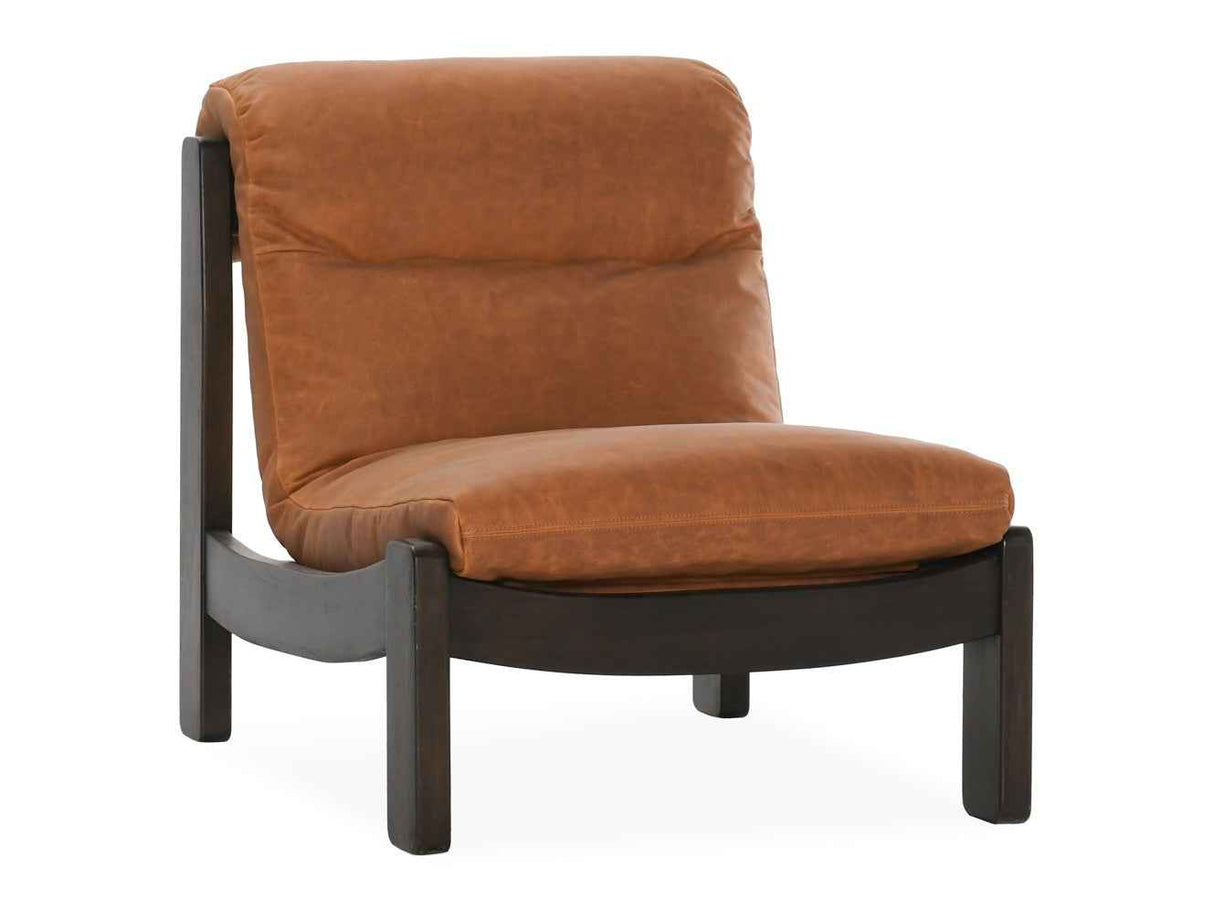 Owen Maple Brown Leather Accent Chair by Classic Home at Eve Furniture