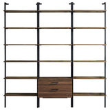 Owens Walnut 3-piece 96-inch Wall Mounted Bookshelf Set by Coaster at Eve Furniture