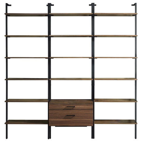 Owens Walnut 3-piece 96-inch Wall Mounted Bookshelf Set by Coaster at Eve Furniture