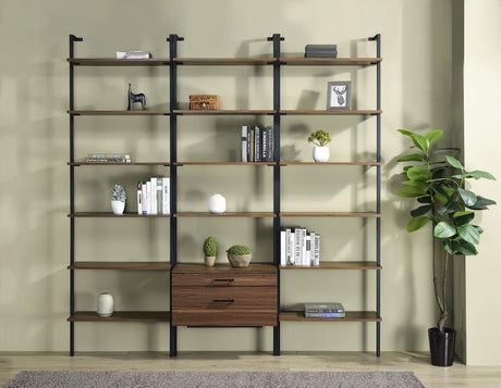 Owens Walnut 3-piece 96-inch Wall Mounted Bookshelf Set by Coaster at Eve Furniture