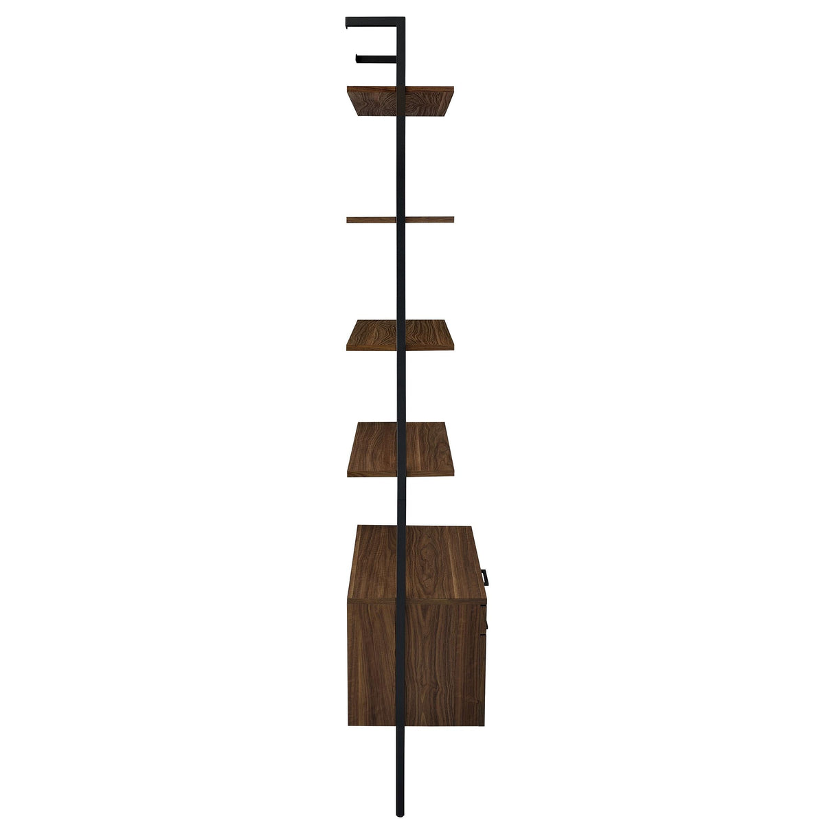 Owens Walnut 31-inch 4-shelf Storage Wall Bookshelf by Coaster at Eve Furniture
