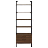Owens Walnut 31-inch 4-shelf Storage Wall Bookshelf by Coaster at Eve Furniture