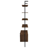 Owens Walnut 31-inch 4-shelf Storage Wall Bookshelf by Coaster at Eve Furniture