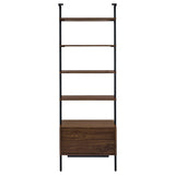 Owens Walnut 31-inch 4-shelf Storage Wall Bookshelf by Coaster at Eve Furniture