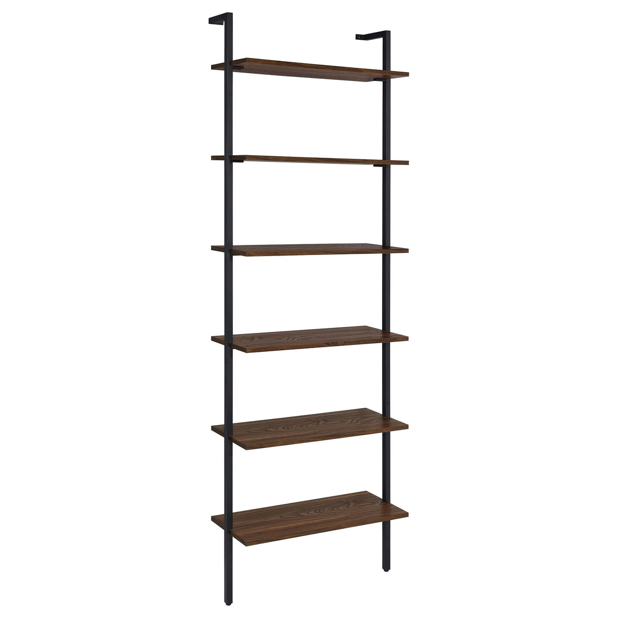 Owens Walnut 31-inch 6-shelf Wall Bookshelf by Coaster at Eve Furniture