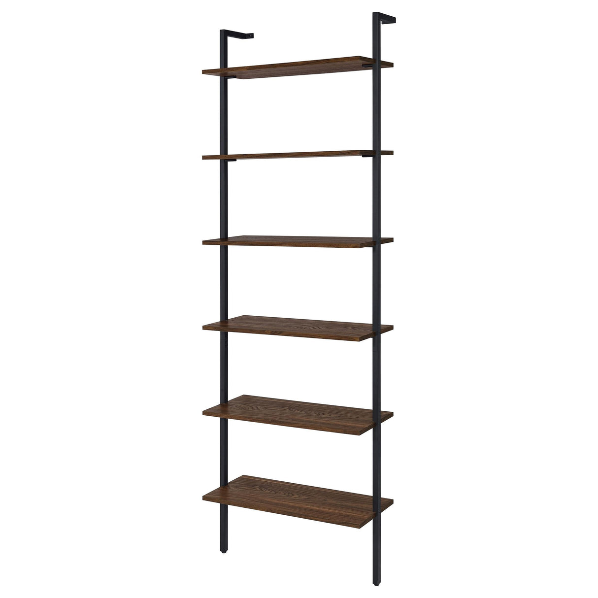Owens Walnut 31-inch 6-shelf Wall Bookshelf by Coaster at Eve Furniture