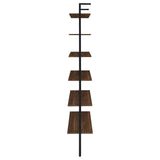 Owens Walnut 31-inch 6-shelf Wall Bookshelf by Coaster at Eve Furniture
