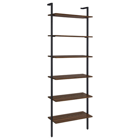 Owens Walnut 31-inch 6-shelf Wall Bookshelf by Coaster at Eve Furniture