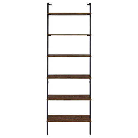 Owens Walnut 31-inch 6-shelf Wall Bookshelf by Coaster at Eve Furniture