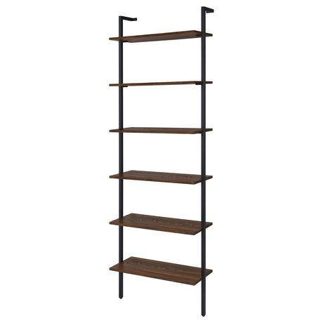Owens Walnut 31-inch 6-shelf Wall Bookshelf by Coaster at Eve Furniture