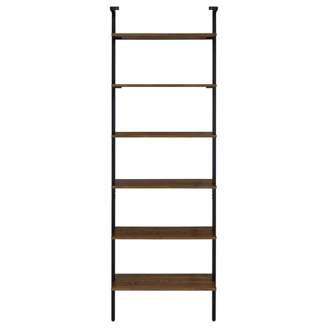 Owens Walnut 31-inch 6-shelf Wall Bookshelf by Coaster at Eve Furniture