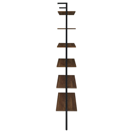Owens Walnut 31-inch 6-shelf Wall Bookshelf by Coaster at Eve Furniture
