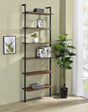 Owens Walnut 31-inch 6-shelf Wall Bookshelf by Coaster at Eve Furniture