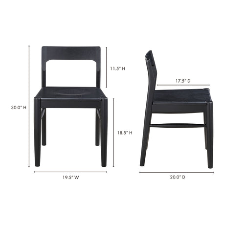 Owing Dining Chair Black (Set of 2) by MOES at Eve Furniture