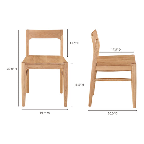 Owing Natural Oak Dining Chair (Set of 2) by MOES at Eve Furniture