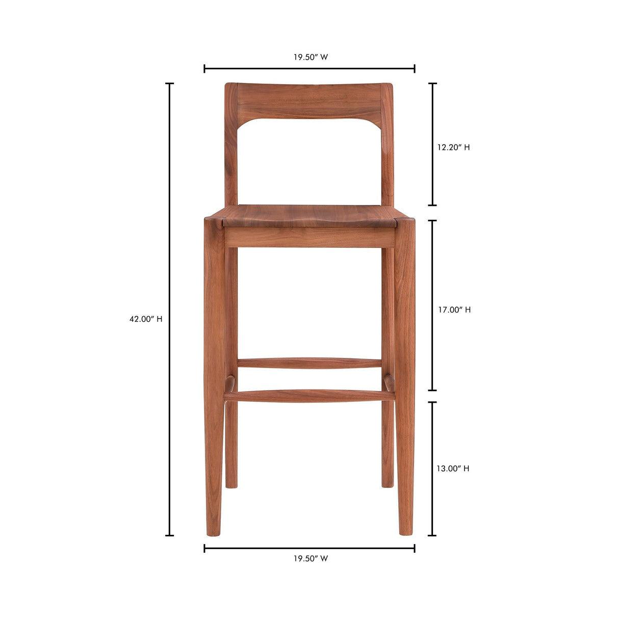Owing Walnut Brown Barstool by Moe's Home at Eve Furniture