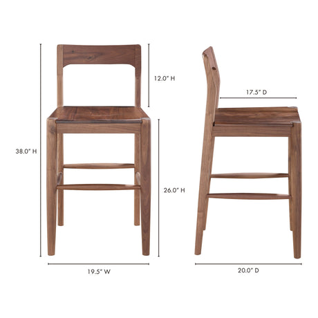 Owing Walnut Brown Counter Stool by MOES at Eve Furniture