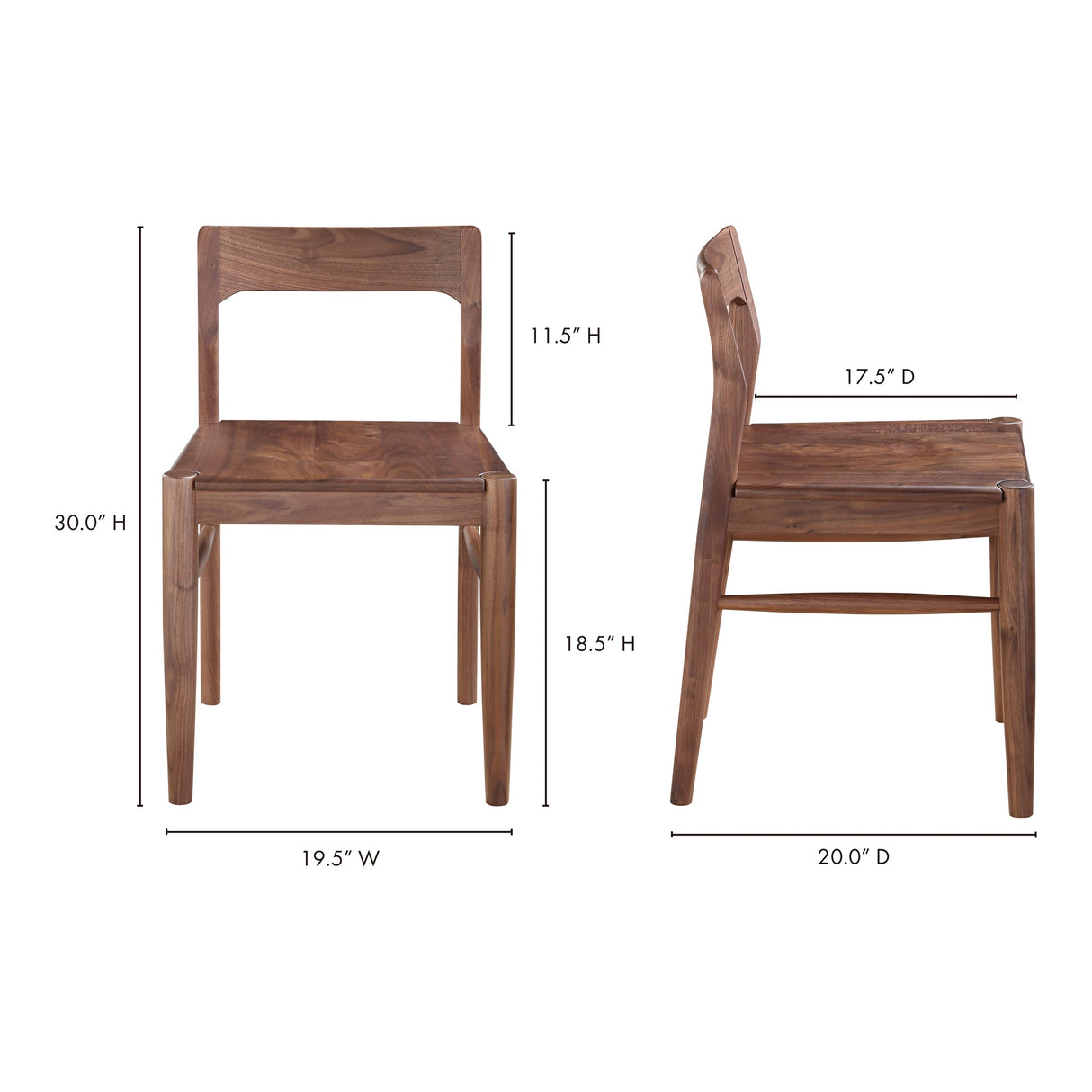 Owing Walnut Brown Dining Chair (Set of 2) by MOES at Eve Furniture