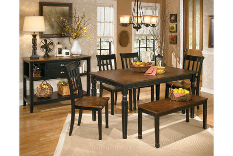 Owingsville Black/Brown Dining Bench by Ashley at Eve Furniture