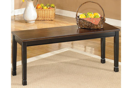 Owingsville Black/Brown Dining Bench by Ashley at Eve Furniture