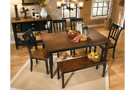 Owingsville Black/Brown Dining Bench by Ashley at Eve Furniture
