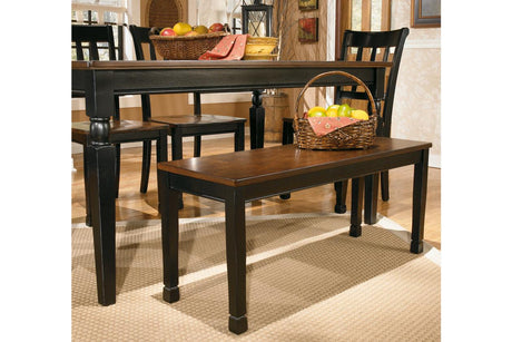 Owingsville Black/Brown Dining Bench by Ashley at Eve Furniture