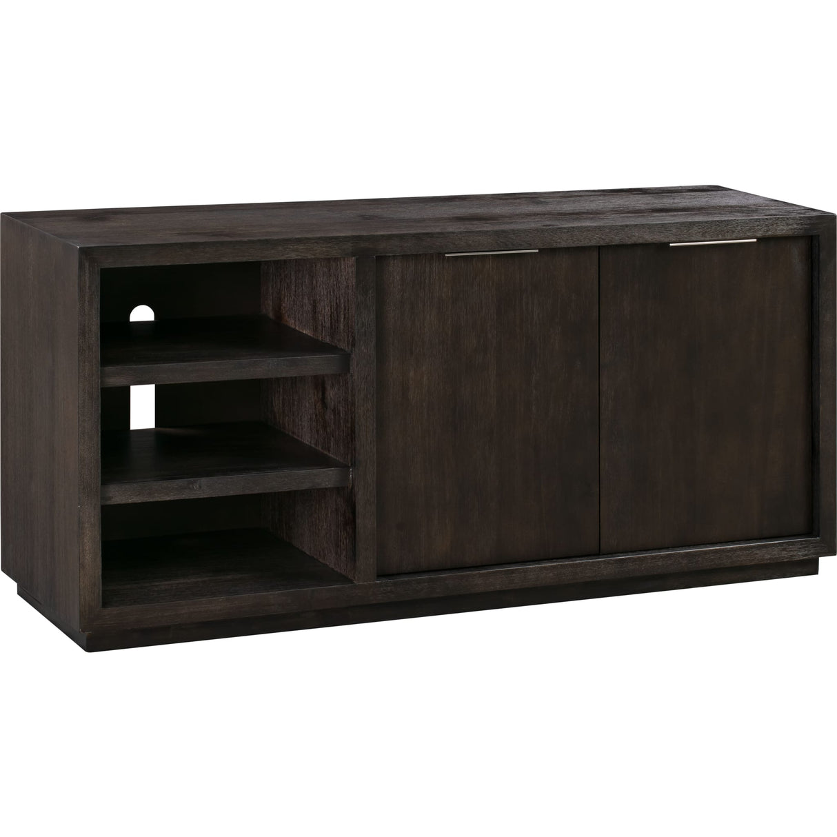 Oxford 64 inch Two Drawer Two Shelf Media Console in Basalt Grey by Modus Furniture at Eve Furniture