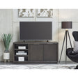 Oxford 64 inch Two Drawer Two Shelf Media Console in Basalt Grey by Modus Furniture at Eve Furniture