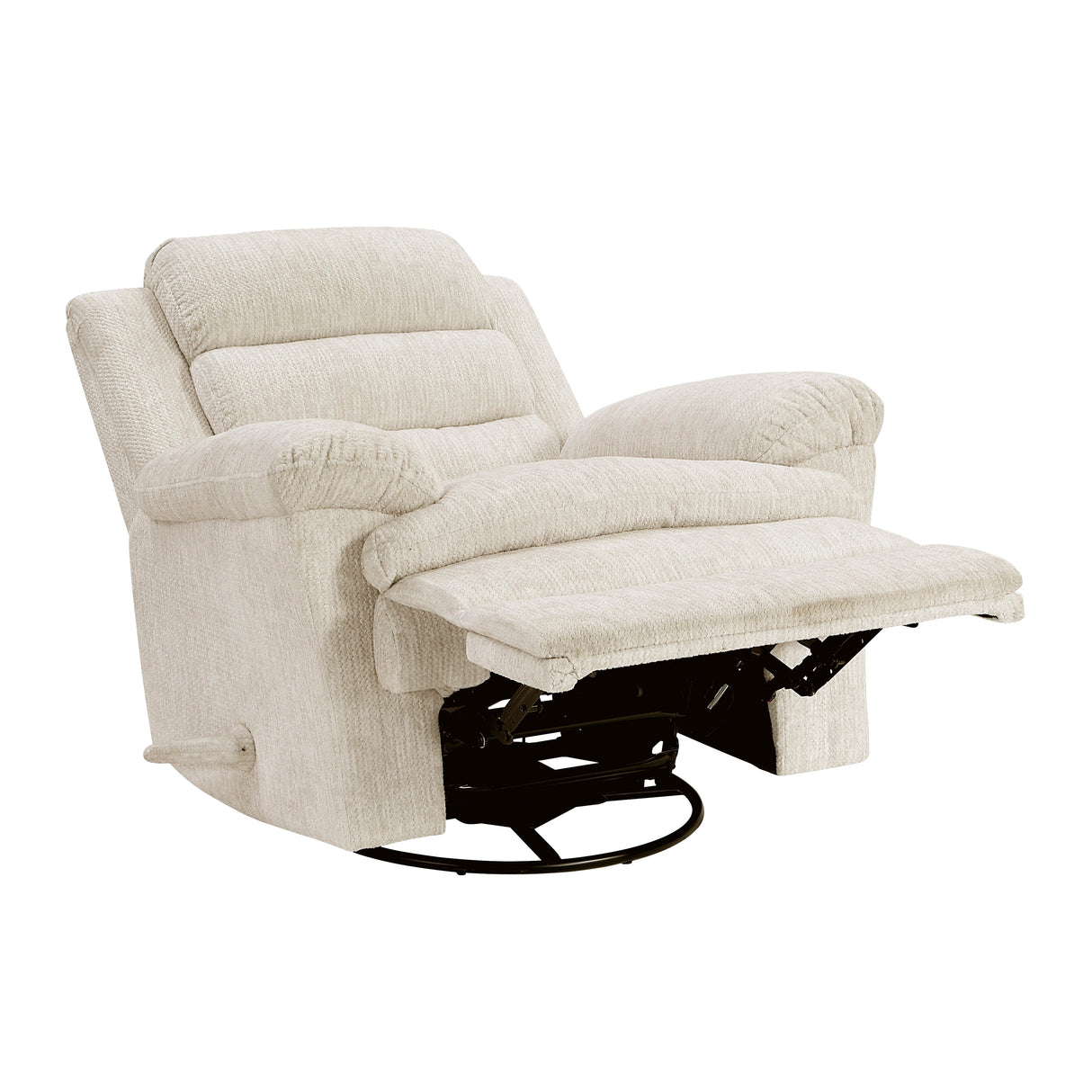 Oxford Beige Swivel Glider Reclining Chair