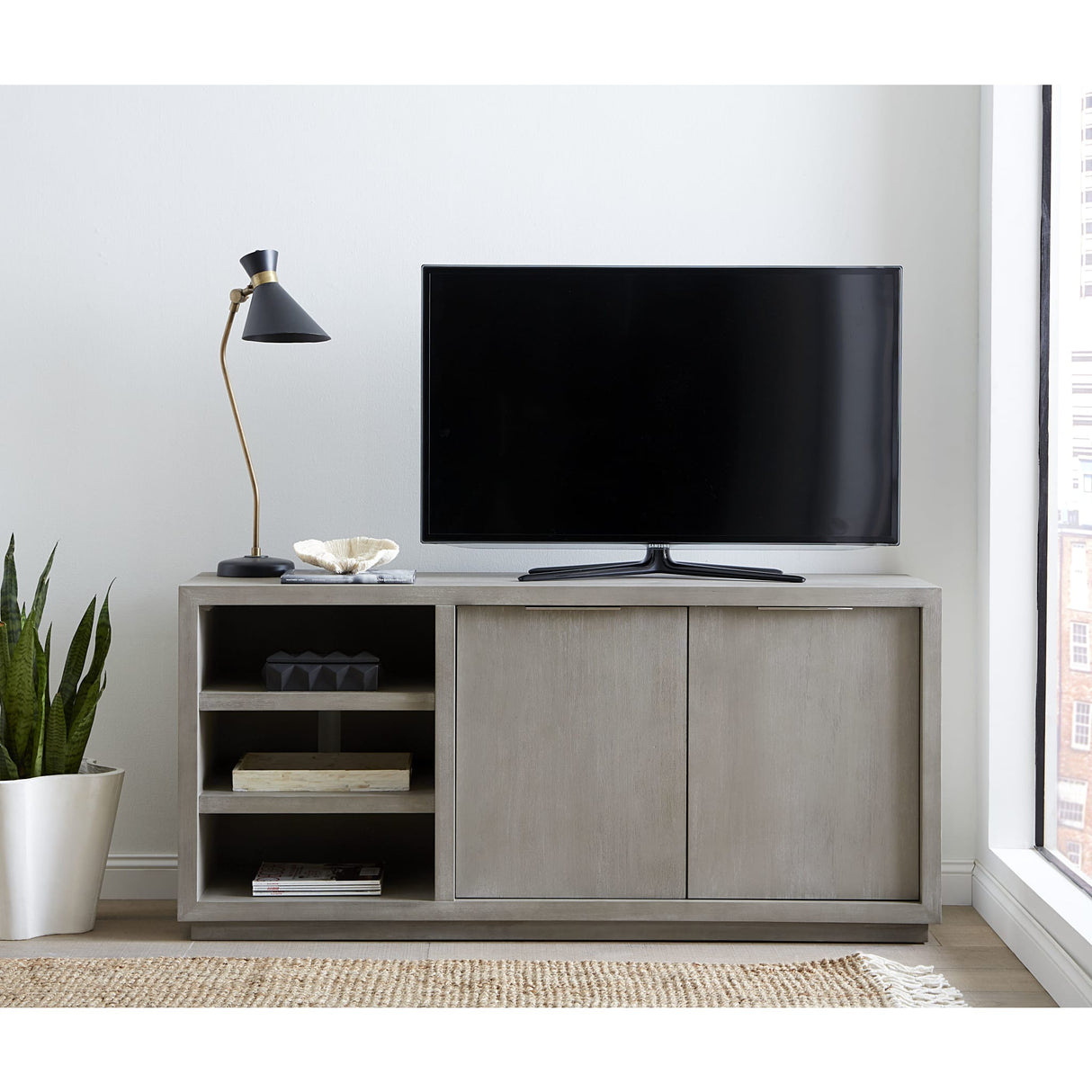 Oxford Media Console 64 inch in Mineral by Modus Furniture at Eve Furniture