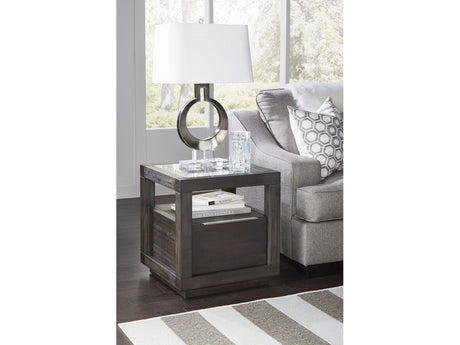 Oxford One Drawer End Table in Basalt Grey by Modus Furniture at Eve Furniture