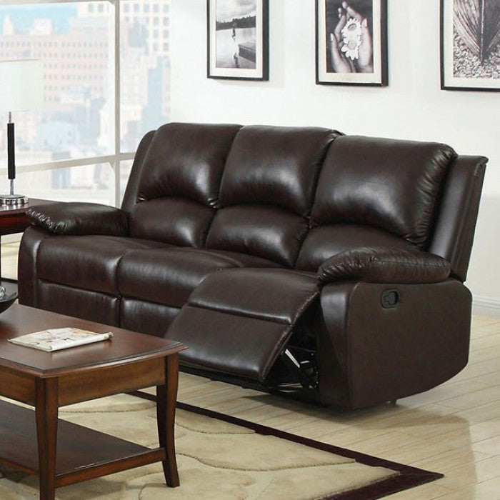 Oxford Rustic Dark Brown Sofa by Furniture of America at Eve Furniture