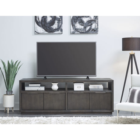 Oxford Solid Wood 74 inch Media Console in Basalt Grey by Modus Furniture at Eve Furniture
