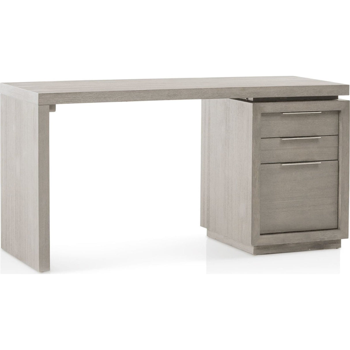Oxford Three-Drawer Single Pedestal Desk in Mineral by Modus Furniture at Eve Furniture